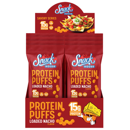 Snack House Protein Puffs 15g Protein - Savory Flavors - 8pk